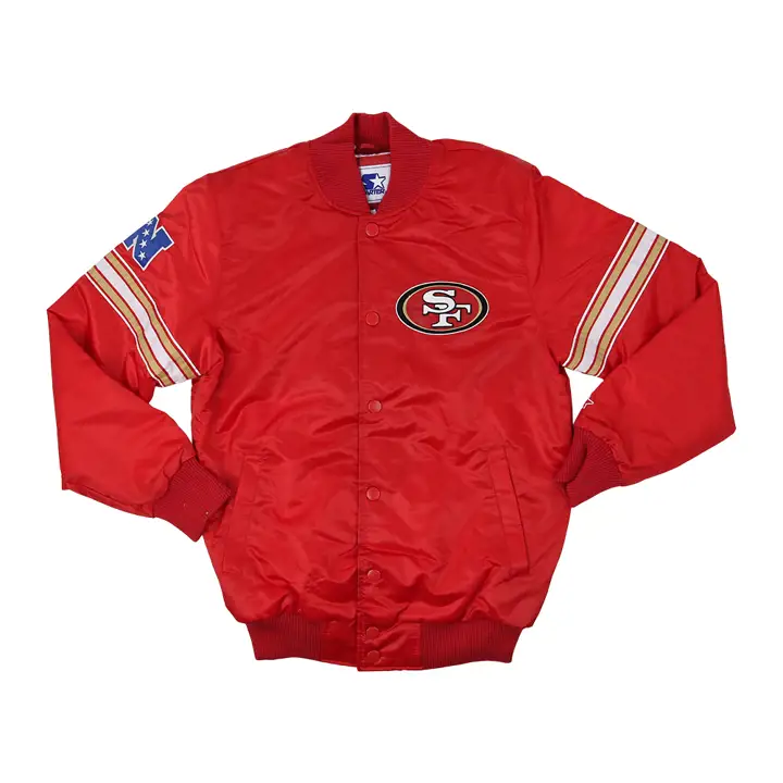 Veste satinée San Francisco 49ers NFL Starter Pick n Roll rouge