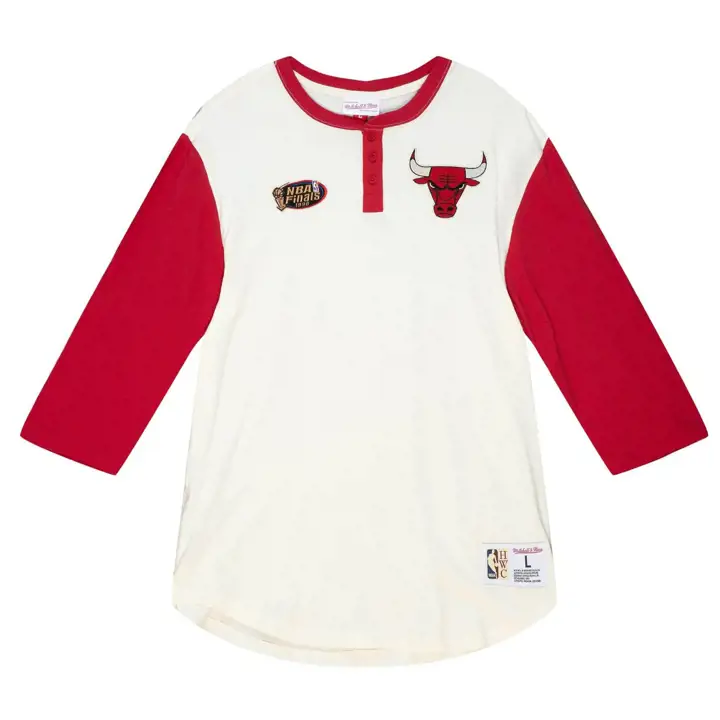 T-shirt Henley icône NBA Chicago Bulls wht