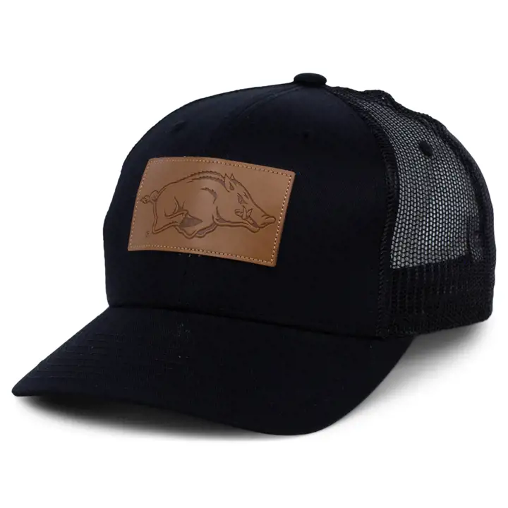 Arkansas Razorbacks NCAA Dakota Leather Trucker noir