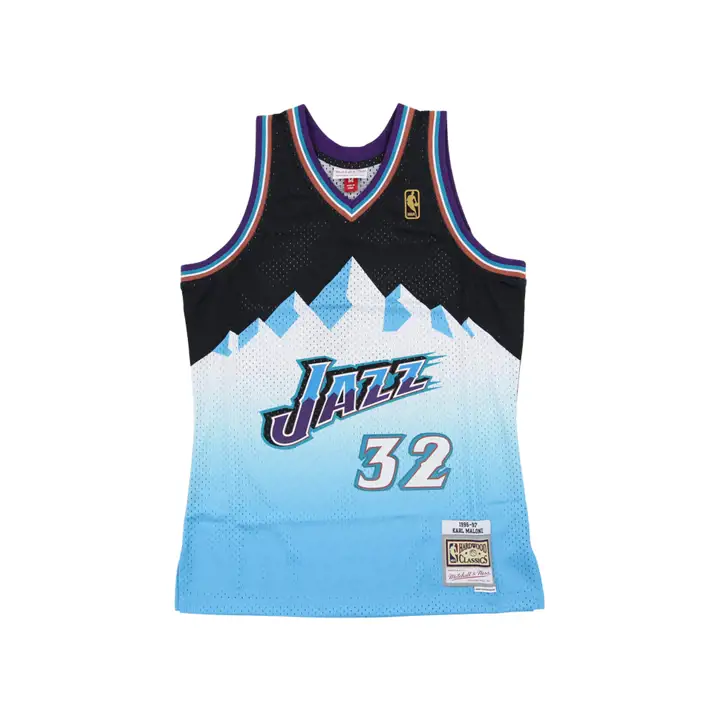 Maillot NBA Fadeaway Swingman Karl Malone Utah Jazz noir/bleu