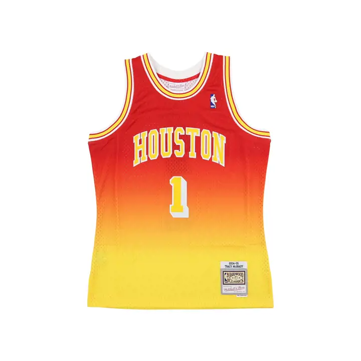 Maillot swingman NBA Fadeaway des Houston Rockets Yao Ming Rouge/Jaune