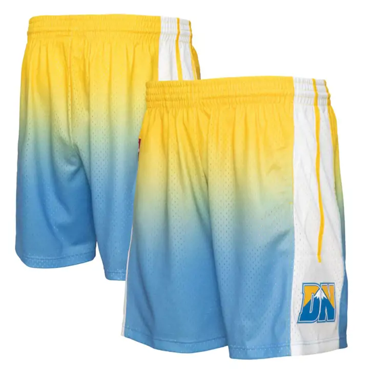 Short Denver Nuggets NBA Fadeaway Swingman jaune/bleu