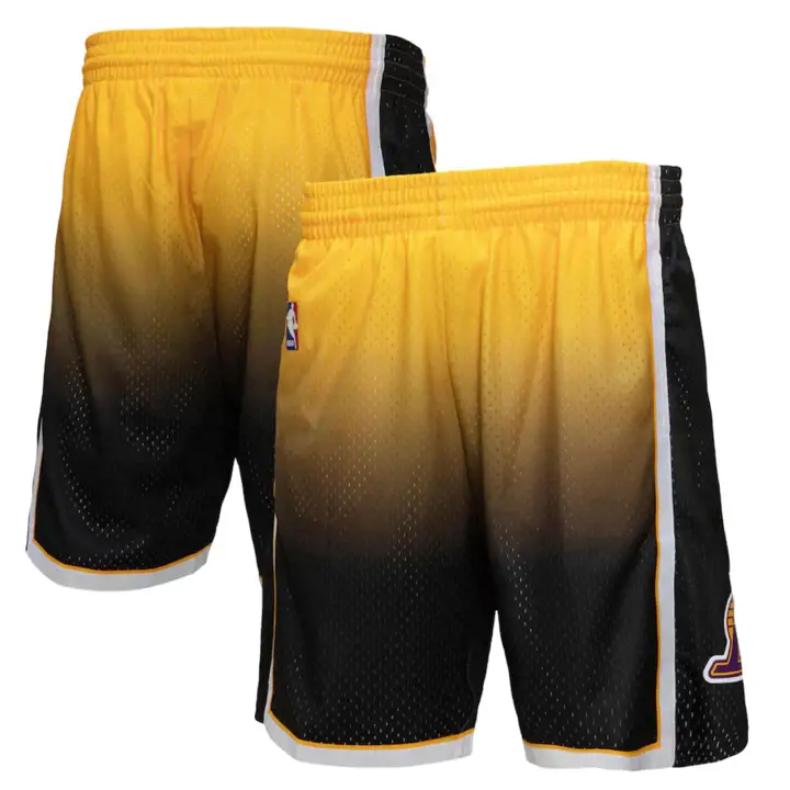 Los Angeles Lakers NBA Fadeaway Swingman Short jaune/noir