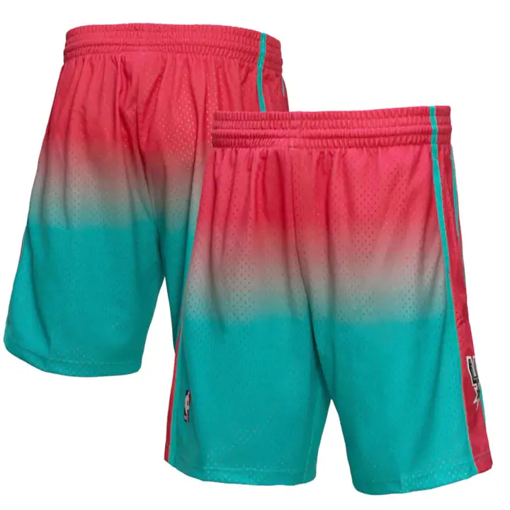 Short NBA Fadeaway Swingman San Antonio Spurs rose/turquoise