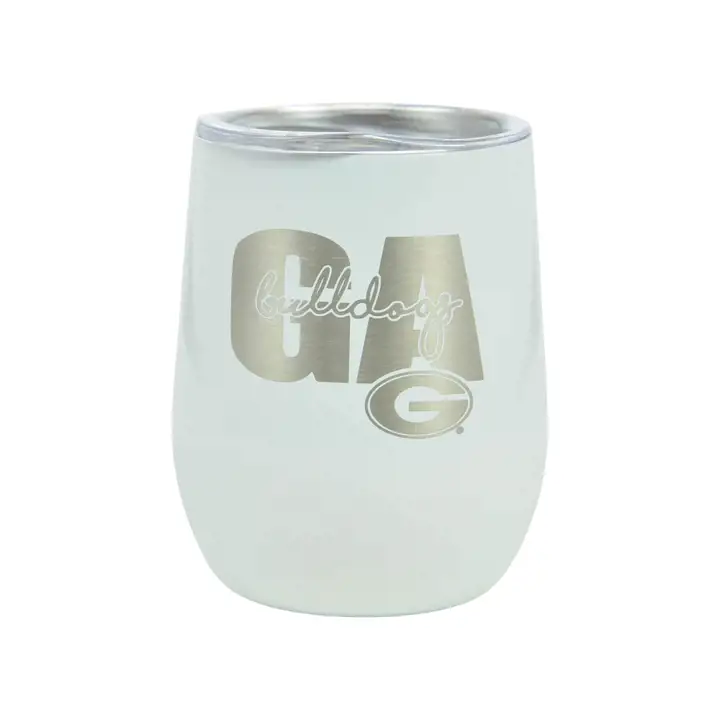 "Verre à vin Georgia Bulldogs 10oz « Huddle » blanc"