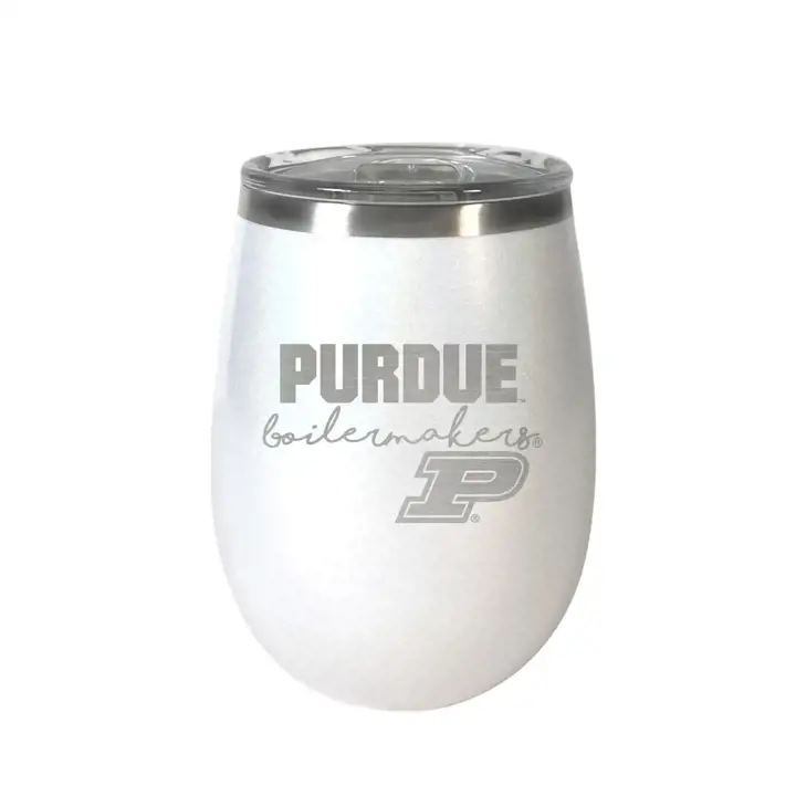 Gobelet à vin Purdue Boilermakers 10oz « Huddle » blanc