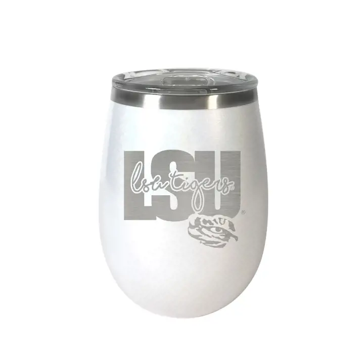 "Gobelet à vin LSU 10 oz « Huddle » blc"