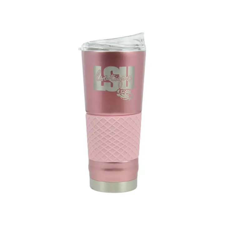 "Bouteille en acier inoxydable LSU 24 oz « Draft » rose"