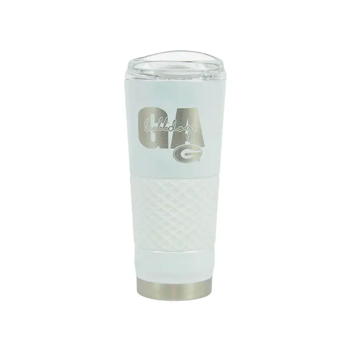 "Bouteille Georgia Bulldogs 24oz « Draft » en acier inoxydable blanc"