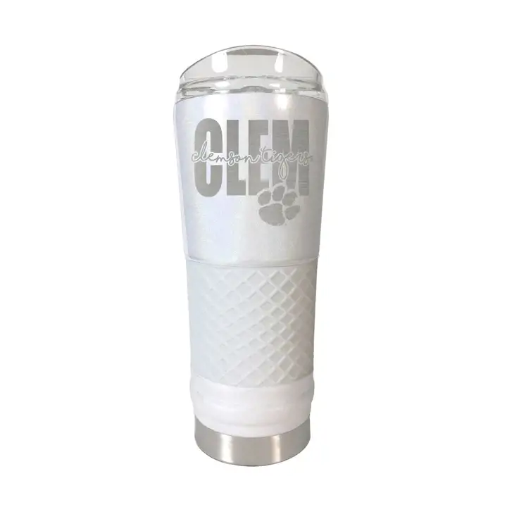 Bouteille en acier inoxydable "Draft" Clemson Tigers 24oz, blanc