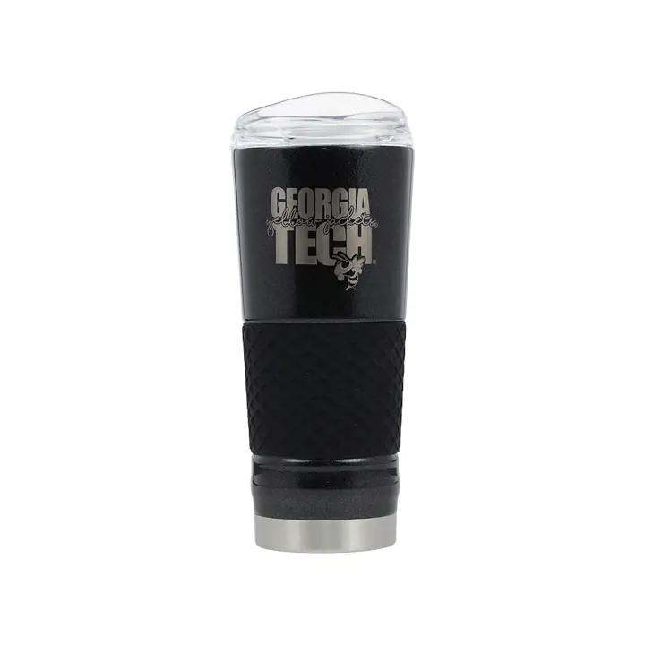 "Georgia Tech Yellow Jackets Bouteille isotherme 24 oz « Draft » en acier inoxydable noir"