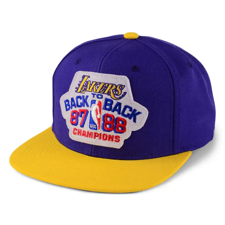 Casquette Snapback vintage NBA Los Angeles Lakers Champ Pack pur/jaune