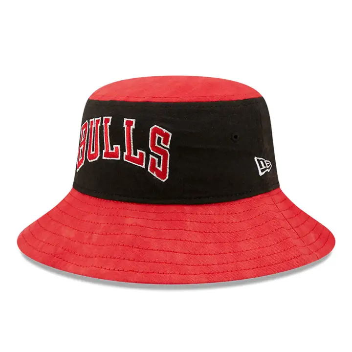 Chicago Bulls NBA Washed Pack Chapeau Bob Effilé noir/blanc