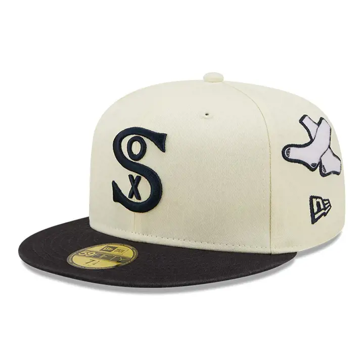 Casquette 59FIFTY Chicago White Sox MLB Coop All Over Patches blanc/noir
