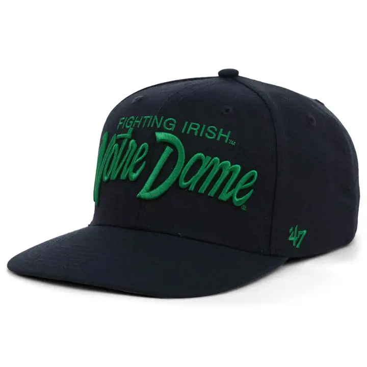Notre Dame Fighting Irish NCAA Crosstown Script Casquette ajustée « Captain » de '47