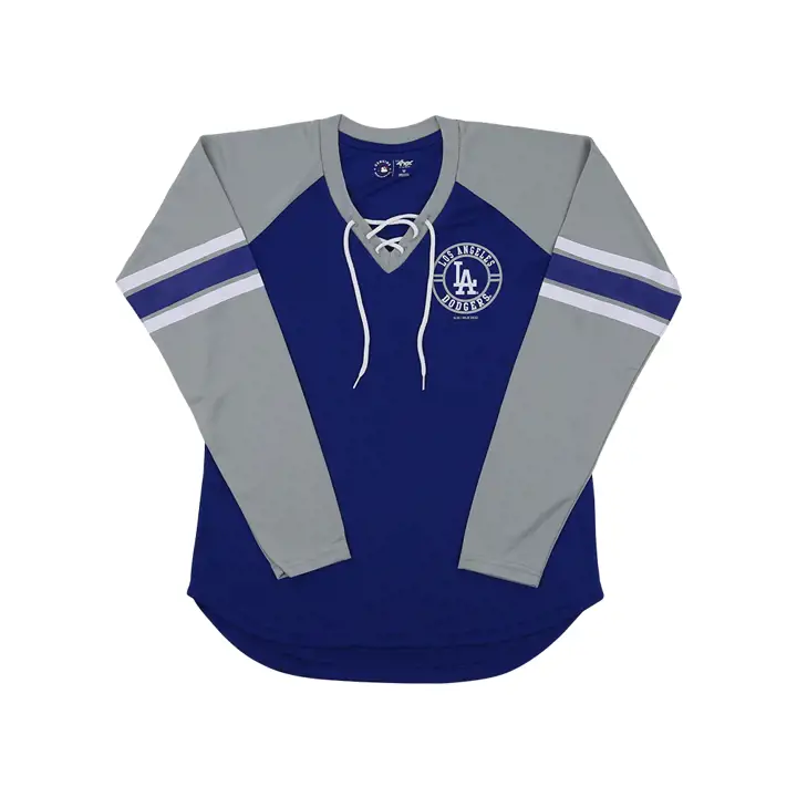 T-shirt à manches longues à lacets style bootleg Los Angeles Dodgers MLB pour femme 22 G-