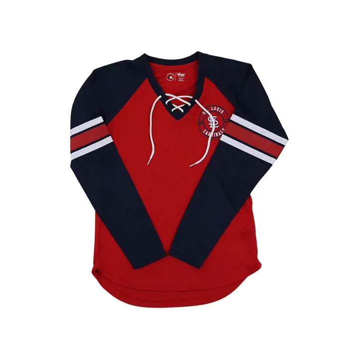 T-shirt à manches longues lacé style bootleg MLB St. Louis Cardinals pour femme 22 G-