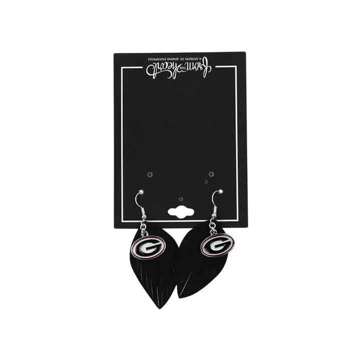 Boucles d'oreilles bohèmes logo irisé Georgia Bulldogs