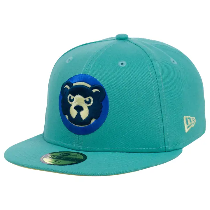 Casquette 59FIFTY MLB Beach Glass des Chicago Cubs, vert clair/vert clair/jaune vif