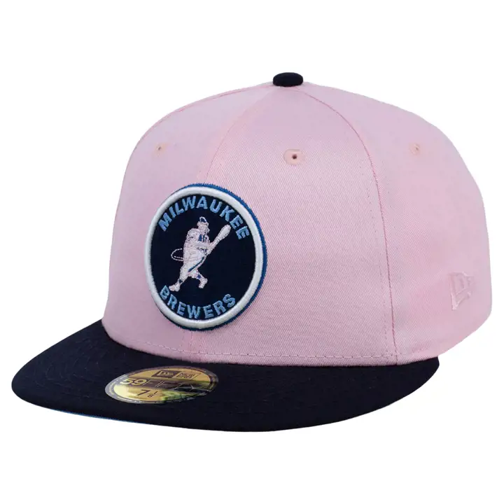 Casquette 59FIFTY MLB Rock Candy Milwaukee Brewers rose/marine/bleu clair
