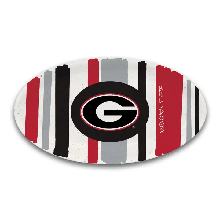 "Grand plat ovale rayé 30 cm Georgia Bulldogs"