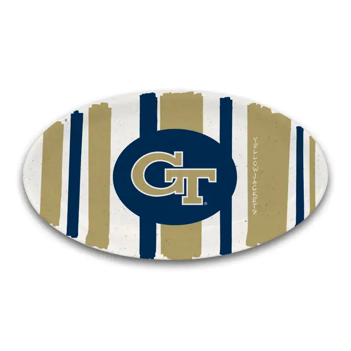 "Plat ovale rayé Georgia Tech Yellow Jackets de 30 cm"