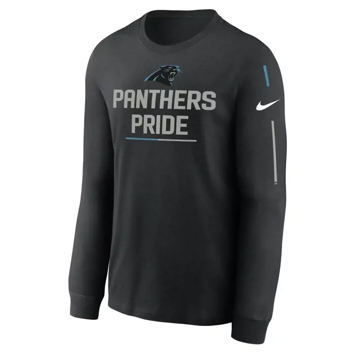 T-shirt à manches longues CAROLINA PANTHERS NFL Équipe Slogan 22 Nike noir