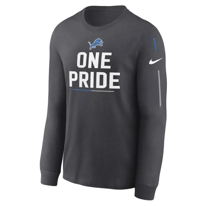 T-shirt à manches longues NFL Detroit Lions, slogan, 22 Nike ANTHRACITE