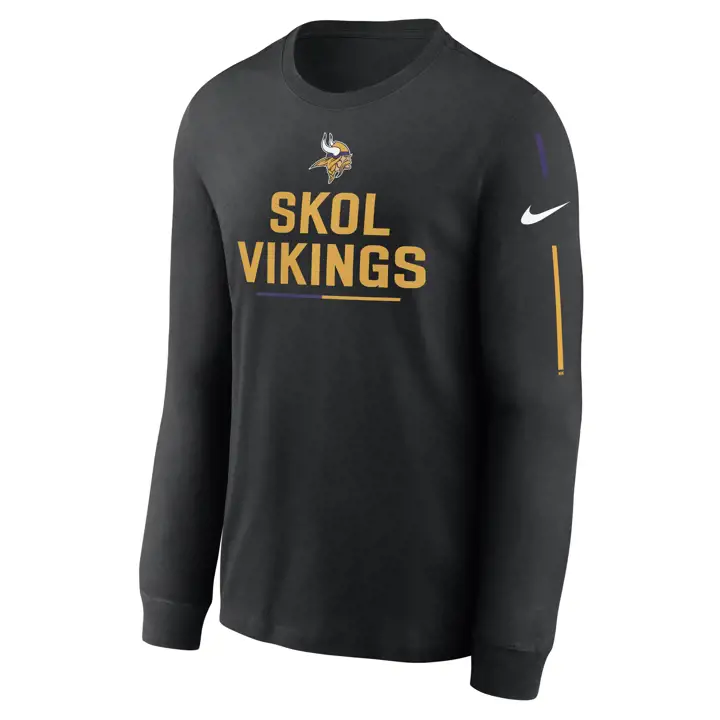 T-shirt à manches longues Minnesota Vikings NFL Team Slogan 22 Nike noir
