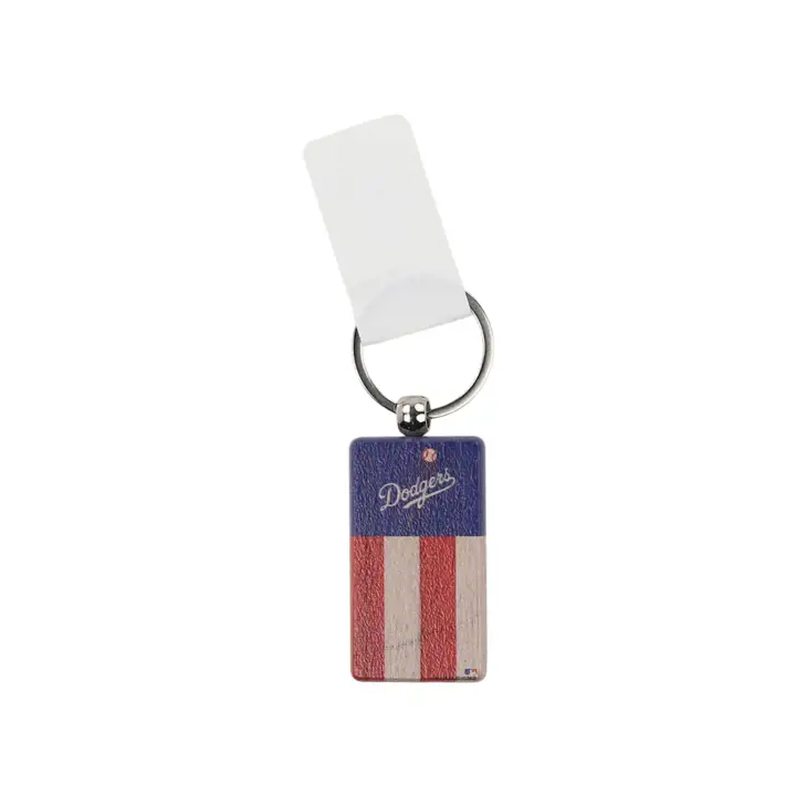 Porte-clés drapeau rectangulaire des Dodgers de Los Angeles