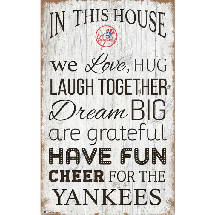 New York Yankees Panneau « Dans cette maison »