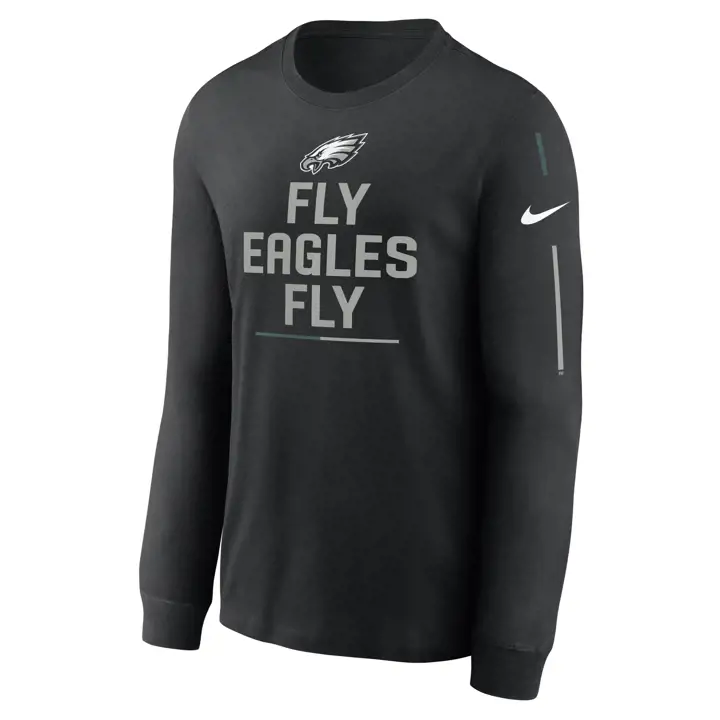 T-shirt à manches longues NFL PHILADELPHIA EAGLES Slogan Équipe 22 Nike noir