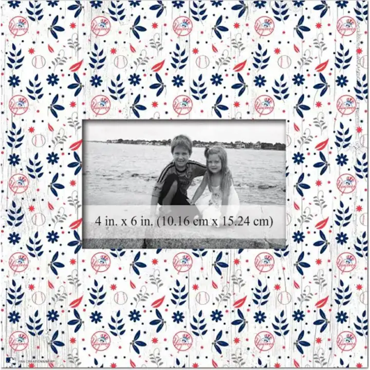 Cadre à motif floral des Yankees de New York