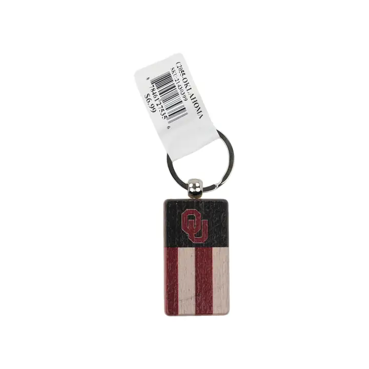 Porte-clés drapeau rectangulaire Oklahoma Sooners