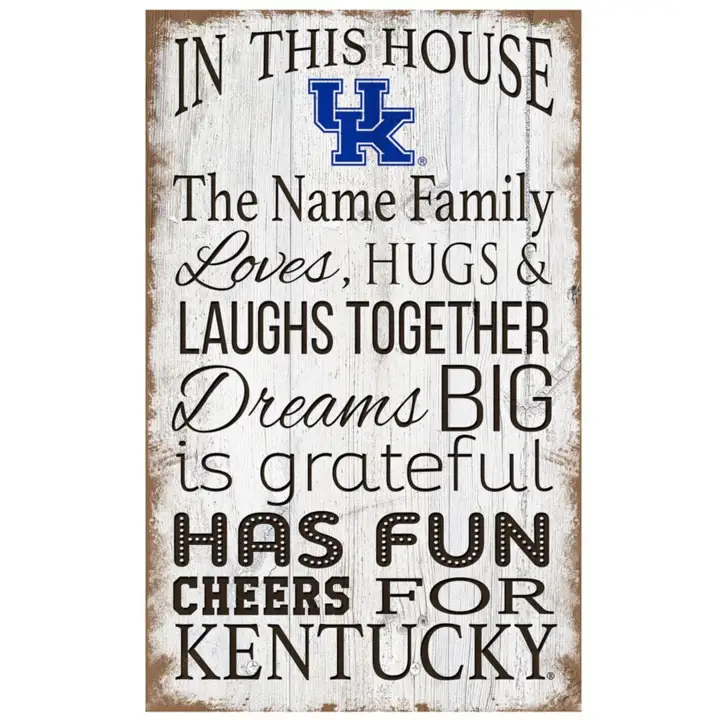 Panneau Kentucky Wildcats "Dans cette maison" ast