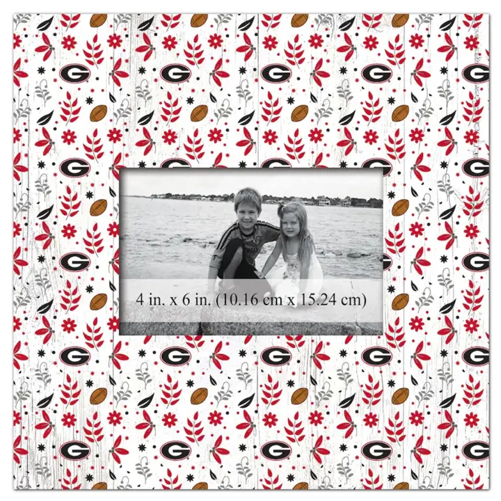 Cadre à motif floral Georgia Bulldogs - 10 x 10 ast