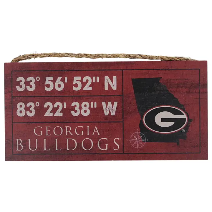 Panneau de coordonnées horizontal Georgia Bulldogs – 6 x 12 ast