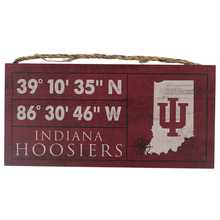 Panneau de coordonnées horizontal Indiana Hoosiers - 6 x 12 po