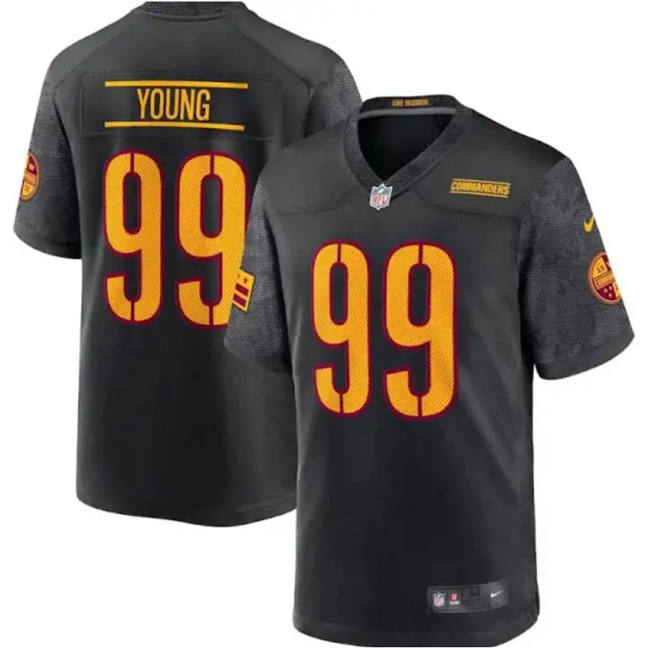 Maillot de match NFL Commanders Youth Chase Young noir