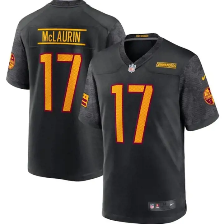 Maillot de match NFL enfant Commanders Terry McLaurin noir