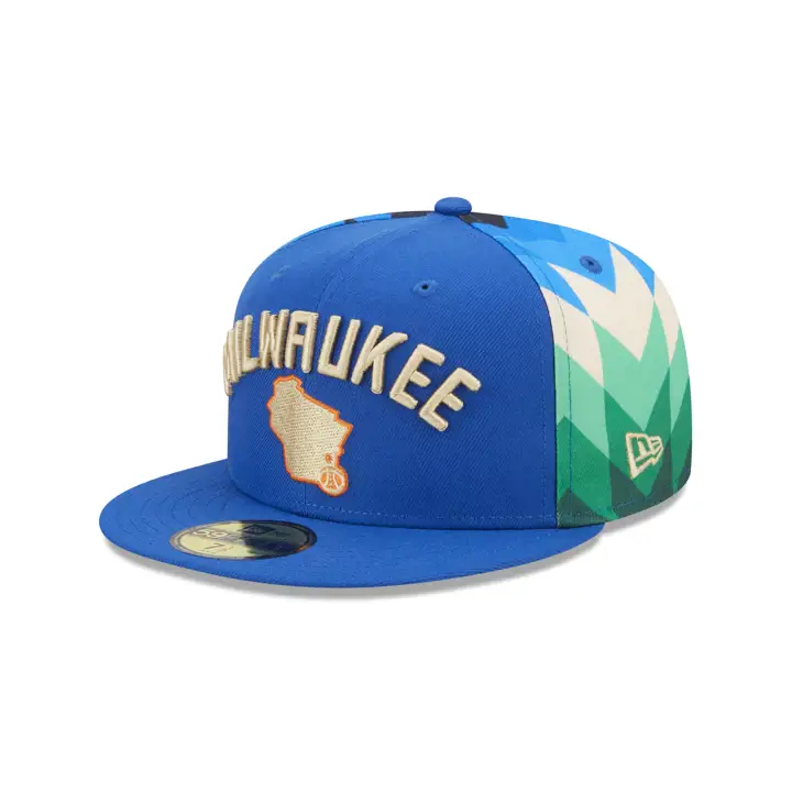 Milwaukee Bucks NBA City Edition 2022 59FIFTY bleu/bleu/vert