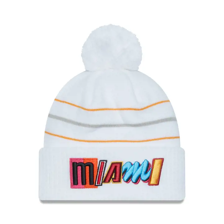Bonnet Miami Heat NBA City Edition 2022 tricoté bla/noi/jaune