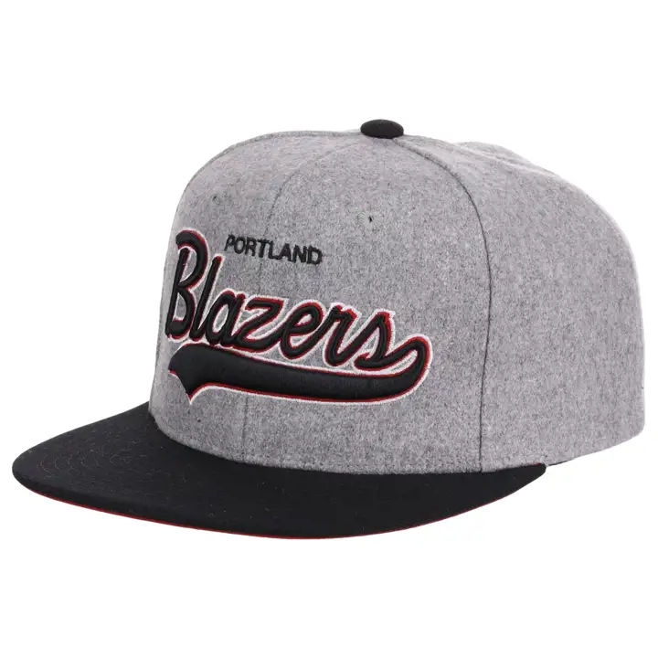 Portland Trail Blazers NBA Melton Sweep Snapback gris chiné/noir