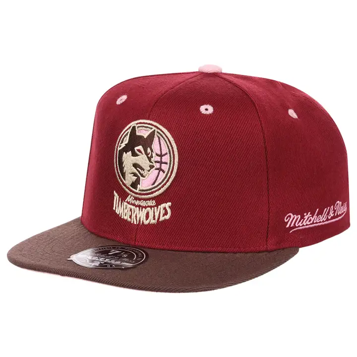 Casquette ajustée unisexe marron pour les Minnesota Timberwolves de la NBA Bacon Remix