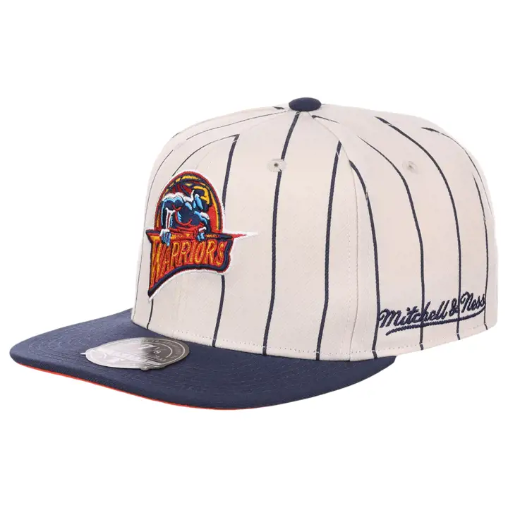 Casquette ajustée à rayures verticales ivoire/bleue Golden State Warriors NBA Off White