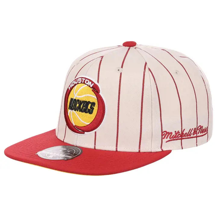 Houston Rockets NBA Off White Pinstripe Fitted ivo/rouge/jaune H