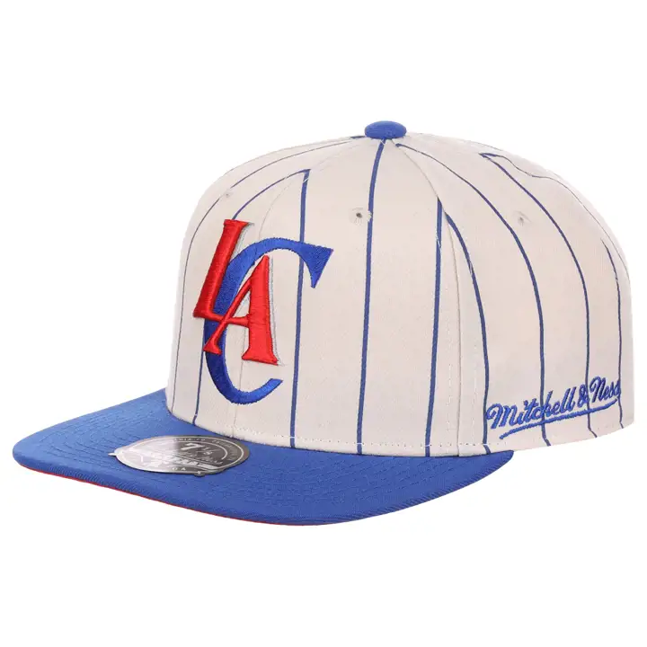 Casquette ajustée NBA Los Angeles Clippers rayée blanc cassé ivoire/bleu