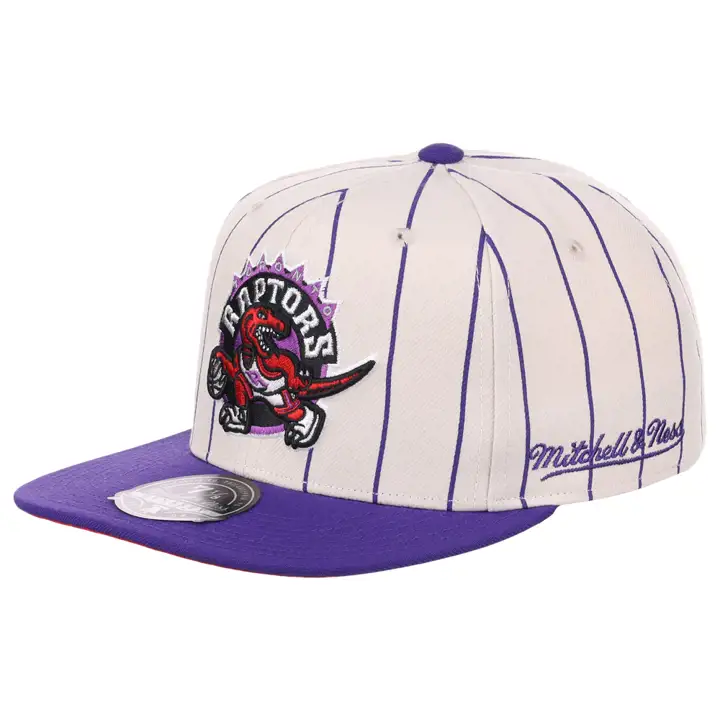 Toronto Raptors NBA Off White Rayures Fines Ajusté ivoire/violet/rouge H