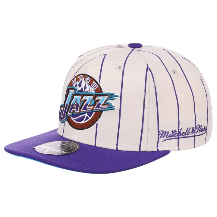 Utah Jazz NBA Off White Rayures Blanches Ajustée ivo/pur/bleu HWC