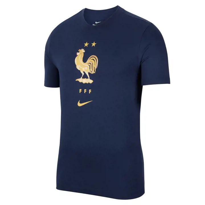 T-shirt Blason Équipe de France de Foot BLEU MARINE